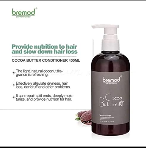 Bremod Cocoa Butter Hair Shampoo & Conditioner Set 400ml Each – Nourishing Hair Care