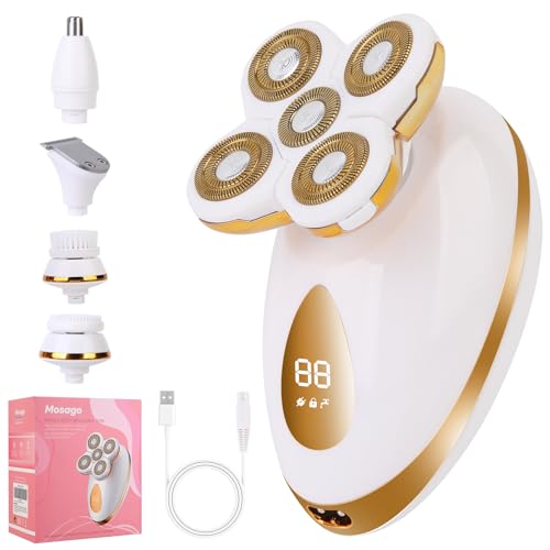 Mosago 5-in-1 Rechargeable Women's Electric Razor - 5 Head Shaver, Painless & Waterproof