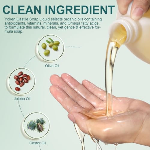 Unscented Castile Liquid Soap 128 Oz with Pump - Organic & Multi-Purpose
