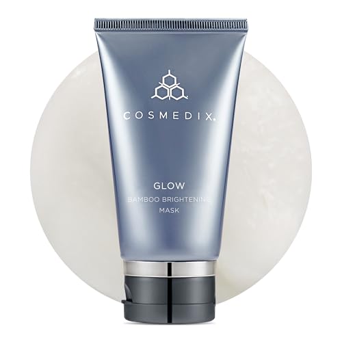 COSMEDIX Glow Bamboo Brightening Facial Mask - PM Exfoliating Facial Scrub for Tired, Dull & Uneven Skin - Anti-Aging Gentle Night Face Exfoliator with Bamboo & Niacinamide - All Skin Types