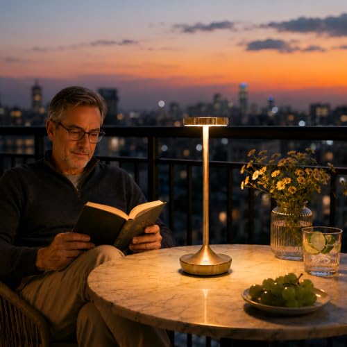 Willdoak 2 Pack Cordless Rechargeable Table Lamps Titanium - 6000mAh, 72H Runtime