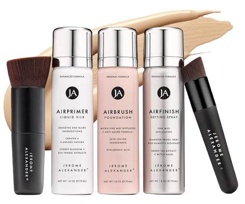 Jerome Alexander Magic Minerals Airbrush Foundation Set - Light Medium, 5-Piece Pro Starter Kit