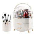 Makeup Organizer with 2-Layer Storage Case - Waterproof Dustproof Cosmetic Box, White A