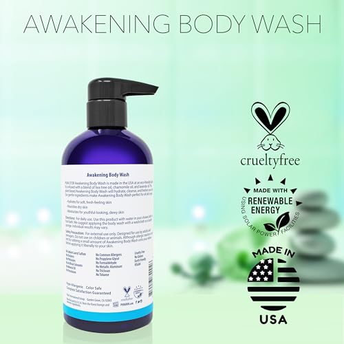 PURA D'OR Refreshing Organic Body Wash 16oz - Pack of 3, Aloe Vera & Organic Oils