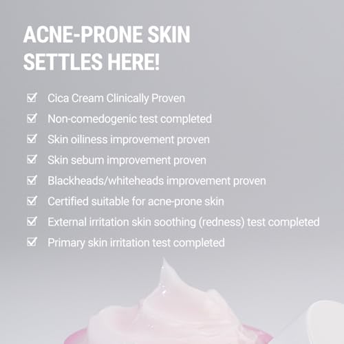 ROVECTIN Cica Care Blemish Clearing Cream: Soothes skin irritation and improves oiliness, sebum, blackheads For Oily Skin | Calamine, Centella Asiatica | Vegan Korean Moisturizer (1.69 fl.oz, 50ml)