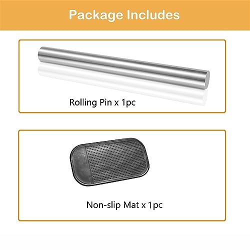 31.5”x 19.7” Stainless Steel Chopping and Kneading Board with Lip and Rolling Pin