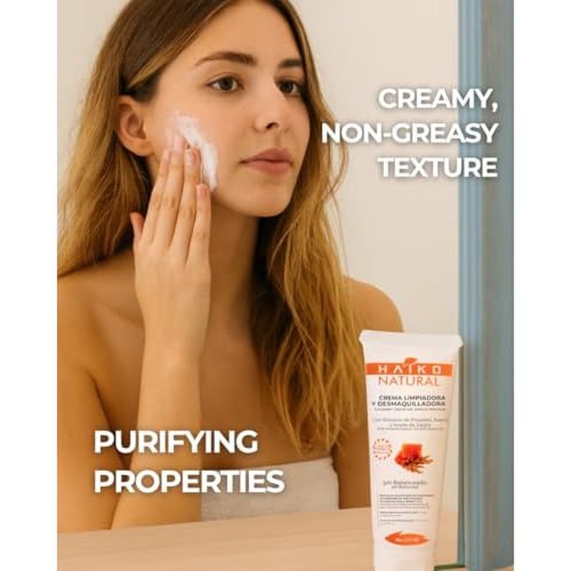 Hydrating Cleansing Cream & Makeup Remover with Propolis (Purifying), Oat (Soothing), & Jojoba Oil (Moisturizing). Non-Greasy, pH Balanced, for All Skin Types - 2.7 fl oz / 80g