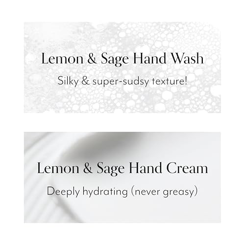 8.5 Fl Oz Hand Wash & Cream Duo - Lemon & Sage, Vegan & Moisturizing