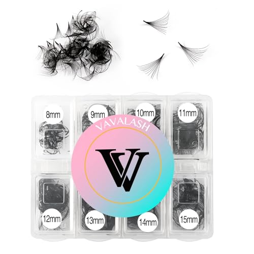 VAVALASH 600 Fans Premade Fans Eyelash Extensions 5D 6D 7D 8D 10D 12D 14D 16D 24D Premade Lash Fans 8-15mm Mixed Length Promade Loose Fans Thin Base Premade Volume Lash Extension(12D-0.05-D-8-15mm)