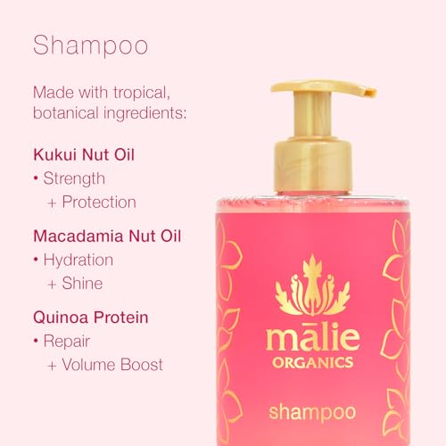 Vegan Plumeria Scent Shampoo for All Hair Types with Kukui Nut & Macadamia Oil