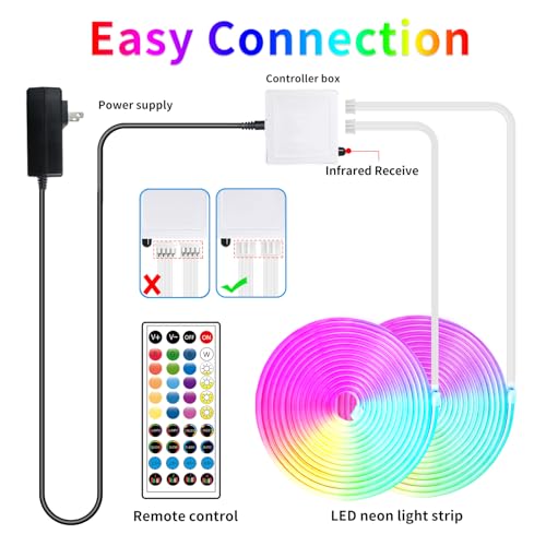 132FT RGB LED Neon Lights Strip with App Remote Waterproof Flexible Rope Lights for Bedroom & Outdoor Decor
