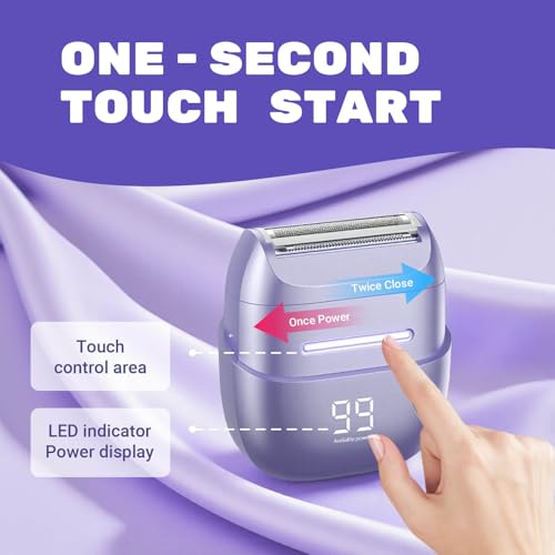 Electric Shaver For Women, Waterproof Wet Dry Mini Electric Razors For Women - Cordless Rechargeable Foil Shaver For Hair Removal, Legs, Face, Body, Bikini,Sensitive Skin, Teens, Ladie(Silver)