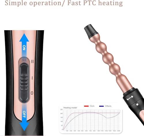 Large 6-in-1 Ceramic Curling Iron Set with Interchangeable Barrels
