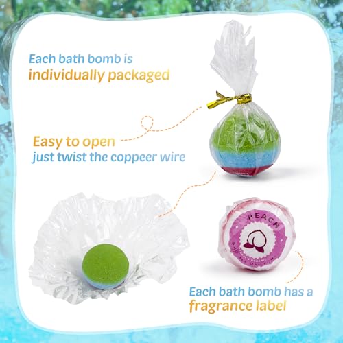 Kids Bath Bombs Set with Glow in The Dark Surprise - 24 Colorful Bubble Fizz for Bath Time Fun