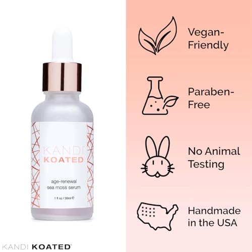 Kandi Koated Age-Renewal Sea Moss Serum by Kandi Burruss ? Hydrating Face Serum with Aloe, Hyaluronic Acid & Antioxidants ? Vegan, Firming Skincare for Glowing Skin, 1 fl oz