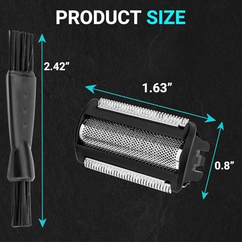4 Piece BG2000 Replacement Head for Philips Norelco Bodygroom Series 7000 (BG7030, BG7040) & Series 5000 (BG5025) Shaver Foil, with Compatible Blade Combs