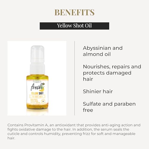 Salerm Biokera Yellow Shot Hair Oil - Nourishing Almond & Abyssinian Oil, Repair & Shine - 75ml