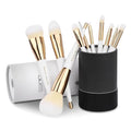 10-Piece Makeup Brush Set with Flat Foundation Brush - Synthetic, Travel-Friendly