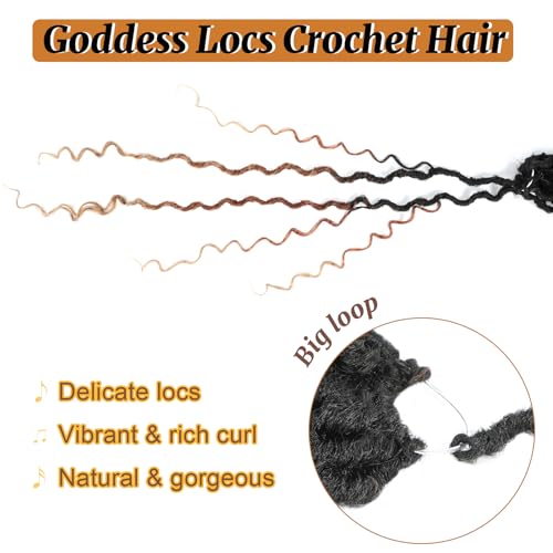 12 Inch Goddess Faux Locs Crochet Hair for Black Women - 6 Packs, Curly Ends, Variation of THIS listing