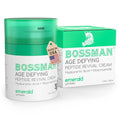 Bossman Peptide Revival Cream 1.7 oz - Emerald (Green Tea) Scent - Anti-Aging Face Moisturizer for Men & Women - Niacinamide & Hyaluronic Acid - Peptide Moisturizer for All Skin Types - Made in USA