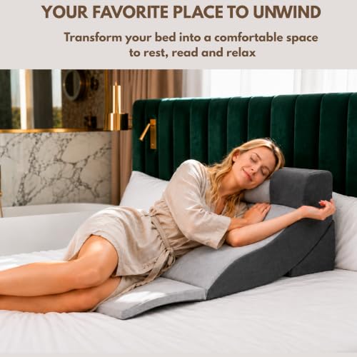 Adjustable Wedge Pillow for Sleeping Back Support Acid Reflux GERD Snoring
