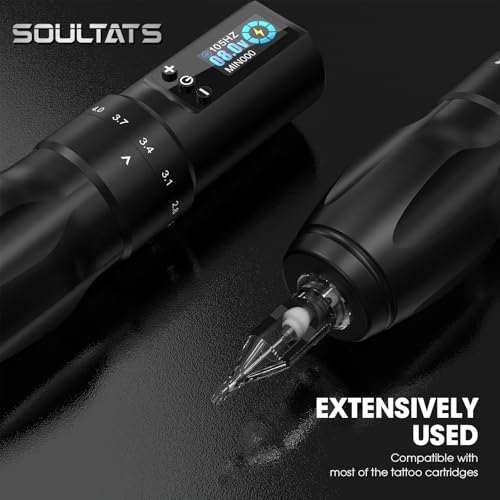 Wireless Tattoo Kit with Adjustable Gun, 20 Needles, 11 Inks & Power Supply
