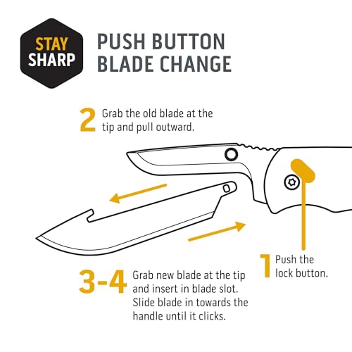 Utility Blades 24-Pack - Stainless Steel Replacement Blades for Outdoor Edge RazorSafe 3" Knives