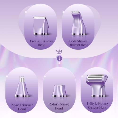 Metallic Purple 5-in-1 Bikini Trimmer for Women - Deluxe Grooming Kit