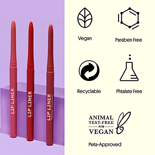 Winky Lux Meow Demi Matte Lip Liner Pencil - Muted Mauve Lipliner, Waterproof Long Lasting Formula, Creamy Retractable Tip For Precision & Nourishment, Matte Finish