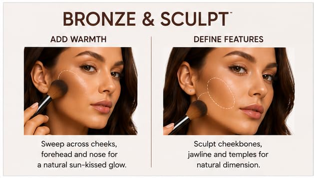 Girlactik Matte Bronzer Powder - Buildable Contouring & Natural Finish, Cabo Fair, 9g