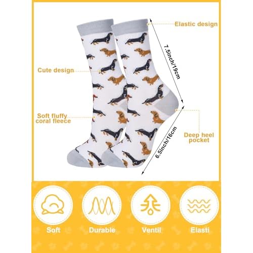 Abbylike Dachshund Gifts for Women Weiner Dog Tote Bag Cosmetic Bag Cup Keychain and Socks for Dachshund Dog Lover Mom