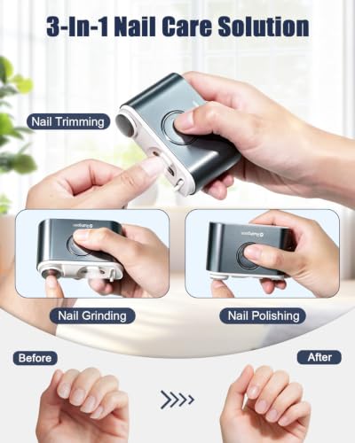 Electric Nail Clipper for Seniors & Kids - 3-in-1 Trimmer & Polisher