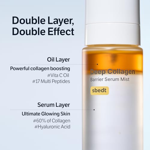 SUNGBOON EDITOR Collagen Face Mist Pack of 2 - Hydrating Korean Serum with Peptides & Vitamin C for Sensitive Skin, 3.38 fl oz