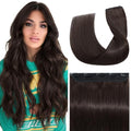 Dark Brown 10-Inch 40g One-Piece Clip-In Human Hair Extensions - Easy Volume & Length