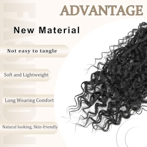 Molleas Goddess Locs Crochet Hair 10 Inch - Pre-Looped Faux Locs for Black Women, 1B Color, 3 Packs