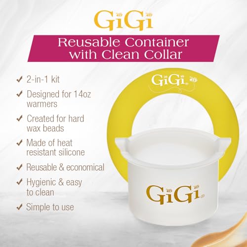 Gigi Reusable Silicone Wax Container with Clean Collar – 14 oz, Pack of 1, Compatible with Wax Warmers