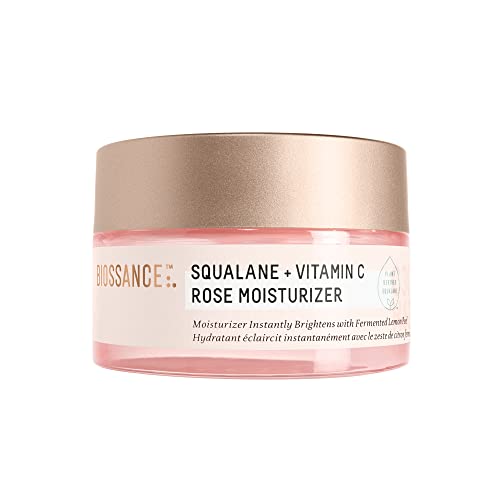 Biossance Squalane + Vitamin C Rose Face Moisturizer ? Antioxidant-Rich Day/Night Face Lotion ? Hydrates and Smooths Fine Lines ? Even Skin Tone & Reduce Discoloration ? For Radiant Skin, 1.69 Fl Oz