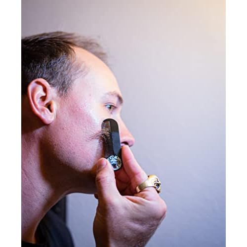 THE VINTAGE GROOMING CO. Bone Crusher Extra Firm Extra Strong Hold Mustache Wax and Death Grip Pocket Keychain Comb Set