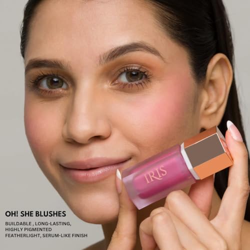 IRIS Oh! She Blushes Liquid Blush, Buildable and Long-Lasting, Serum-Like Formula with Hyaluronic Acid, Niacinamide and Squalane (Nude Pink, NA) (She¡¯s All That)
