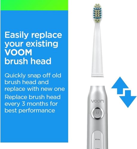 Voom Sonic Pro 3/Pro 5 Replacement Toothbrush Heads - Pack of 6 Soft Bristle Brushes