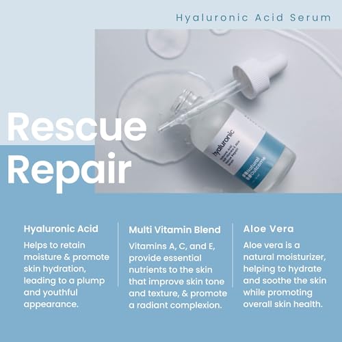 Natural Outcome Hydrating Hyaluronic Acid Serum and 10% Niacinamide Face Serum - Lightweight Anti Aging Facial Serum Set 1 oz Each, Vegan, Cruelty Free & Fragrance Free
