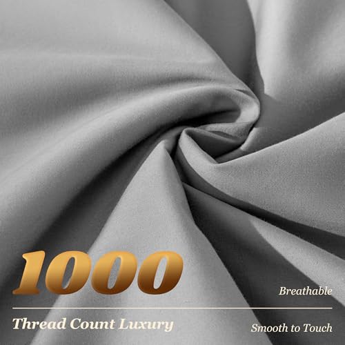 Gray 100% Egyptian Cotton Bed Sheet Set 16 Deep Pocket 1000TC King - 4 Pieces