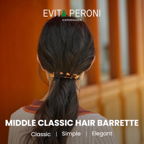 EVITA PERONI French Acetate No-Slip Middle Hair Barrettes - Tortoise Variant
