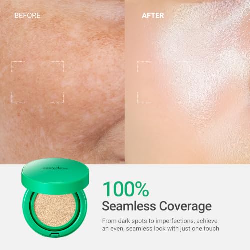 Easydew Mela B Toning Ampoule Cushion Foundation #21 Beige - Dark Spot Concealer & Hydrating SPF