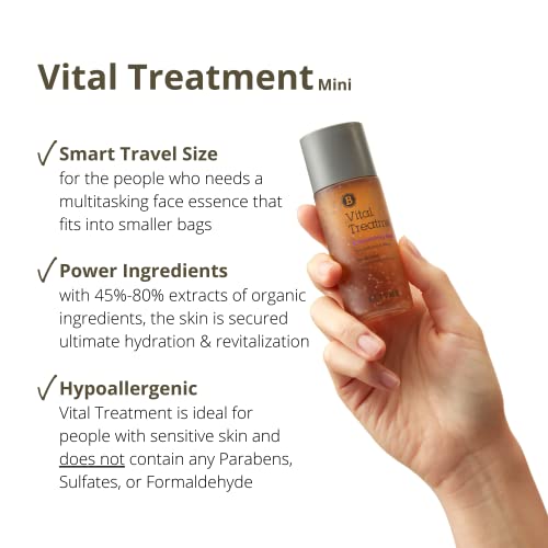 Blithe Vital Treatment 8 Nourishing Beans & 9 Essential Seeds Travel Size - Korean Essence Toner with Soybean and Red Mung Bean for Firming Wrinkles & Green Tea Seed Niacinamide for Skin Brightening