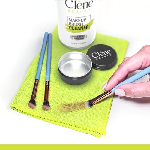Makeup Brush Cleaner - Makeup Brush Cleaner Solution - Rinse Free - Quick Drying Make up Brush Cleaner - Removes Oily Foundation - Deep Cleaning for Makeup Brushes (8 oz Kit)