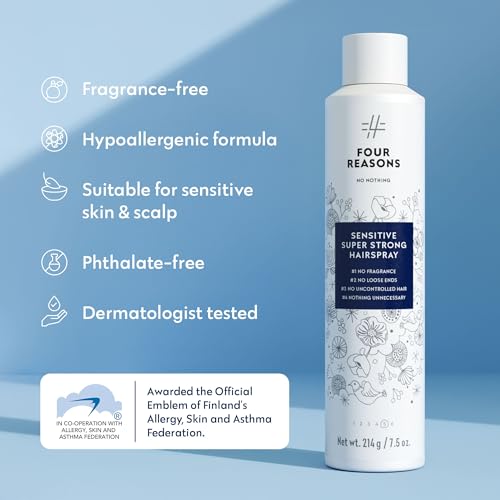 7.5 oz Super Strong Fragrance-Free Hair Spray with Humidity & UV Protection - Sensitive Scalp