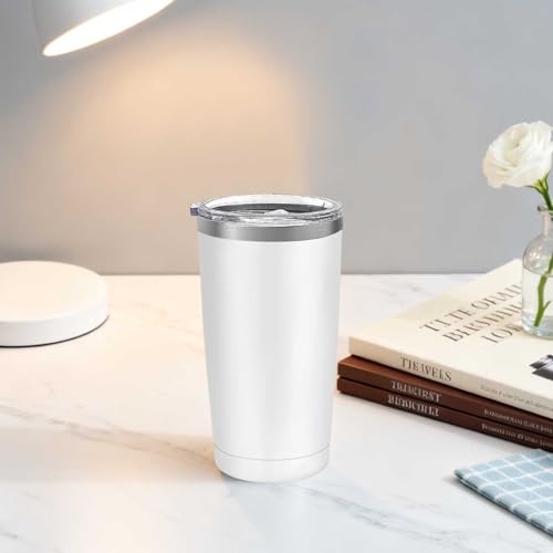 20-Pack Stainless Steel Insulated Travel Tumblers 20oz White Gift Set