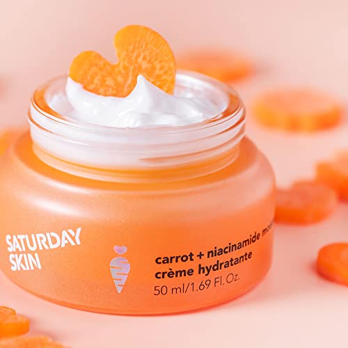 Saturday Skin Facial Moisturizing Creams Mini Duo Waterfall Gel and Carrot Cream Hydrating Niacinamide Ceramides Peptide Anti Wrinkle Soothing
