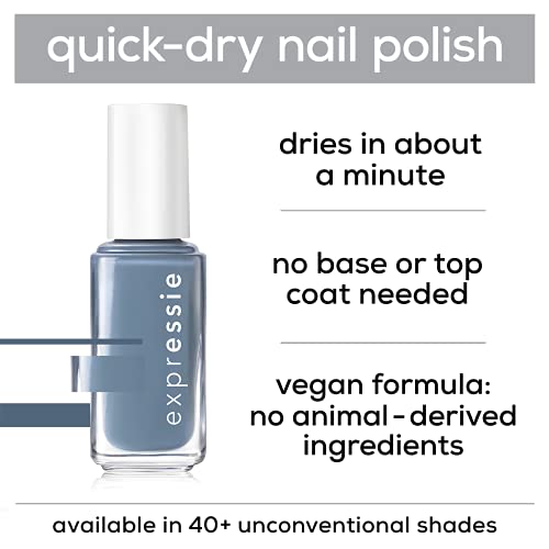 essie expressie Quick-Dry Vegan Nail Polish, Mid-Day Mocha, Cool Toned Soft Brown, 0.33 Ounce